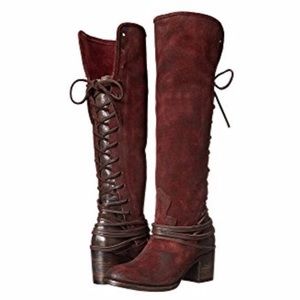 RARE Brand New Freebird Red Wine Suede Coals